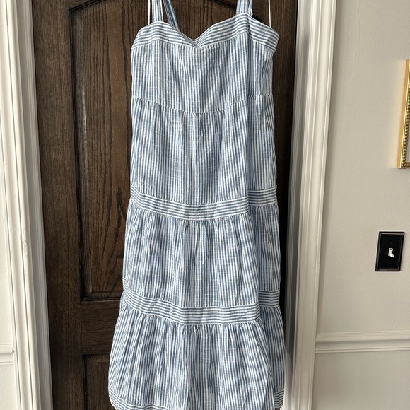 Tommy Bahama Shoreline Stripe Blue and White Cover up Midi Dress - Picture 4 of 7